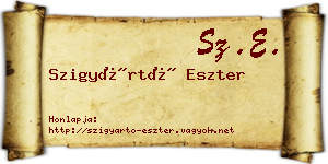 Szigyártó Eszter névjegykártya